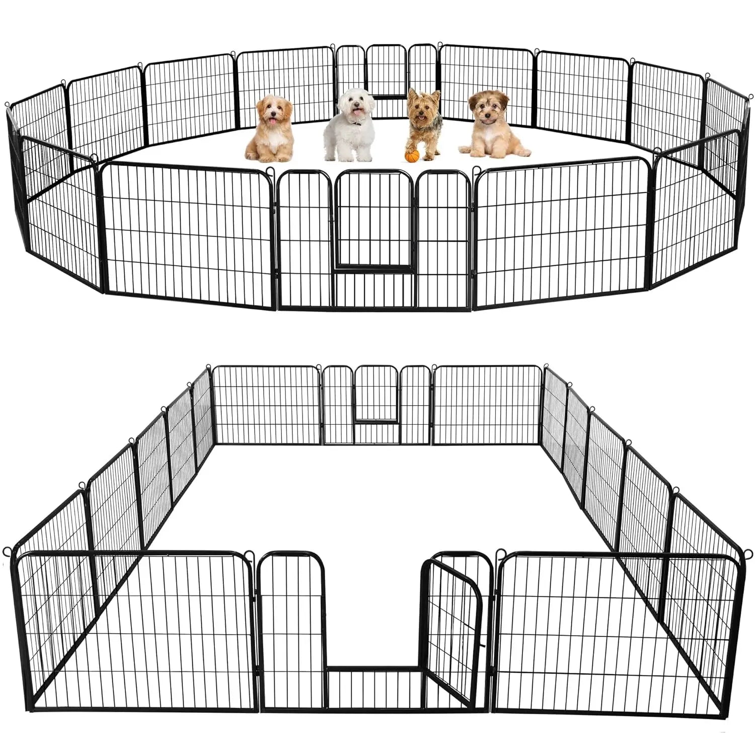 24" 16-Panel Heavy Duty Metal Dog Playpen – Indoor/Outdoor Puppy Fence