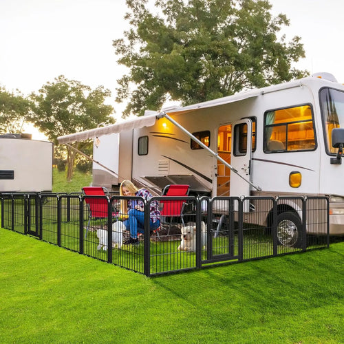 24" 16-Panel Heavy Duty Metal Dog Playpen – Indoor/Outdoor Puppy Fence