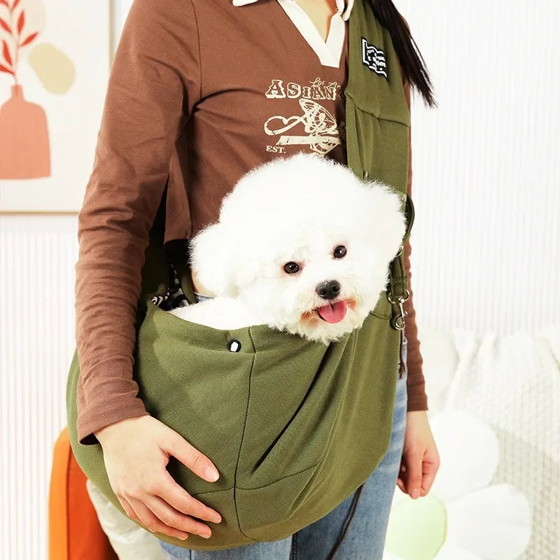 Comfortable Pet Crossbody Shoulder Bag – Portable Dog & Cat Sling Carrier