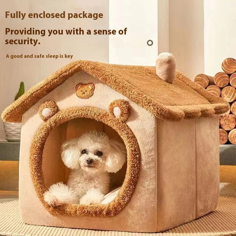 All-Season Dog House Style Bed – Removable & Washable Pet Bed